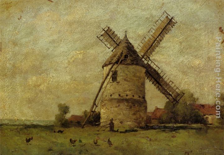Paul Desire Trouillebert Paysage avec un moulin